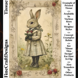 Whimsical Dressed Rabbit, Bloemen CK3 Decoupage Tissuepapier