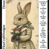 Whimsical Dressed Rabbit, Bloemen CK4 Decoupage Tissuepapier