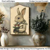 Whimsical Dressed Rabbit, Bloemen CK4 Decoupage Tissuepapier