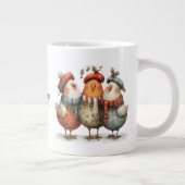 Whimsical Drie Franse Kippen 12 Dagen Kerstmis Grote Koffiekop (Rechts)