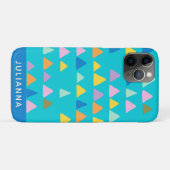 Whimsical Driehoek Patroon Turquoise Gepersonalise Case-Mate iPhone Case (Achterkant (horizontaal))