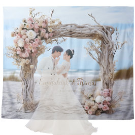 Whimsical Driftwood Romance Vierkant Lijst Wandkleed