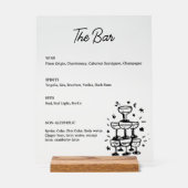 Whimsical Drink Bar Menu Acryl Teken Bord (Voorkant)