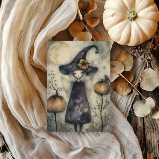 Whimsical  Dromerige Heks Halloween Decoupage Tissuepapier