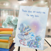 Whimsical Drop Books for Baby Shower  Reclamebord Met Voetstuk