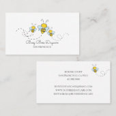 Whimsical Drukke Bumble Bees Kinderopvang Visitekaartje (Voorkant / Achterkant)