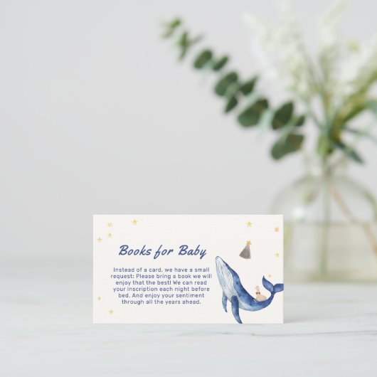 Whimsical Duck speelt walvisboeken voor Baby showe Informatiekaartje (Staand voorkant)