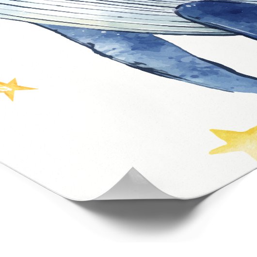 Whimsical Duck Stars Whale Baby shower Welkom Poster (Hoek)