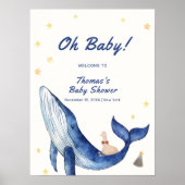Whimsical Duck Stars Whale Baby shower Welkom Poster (Voorkant)