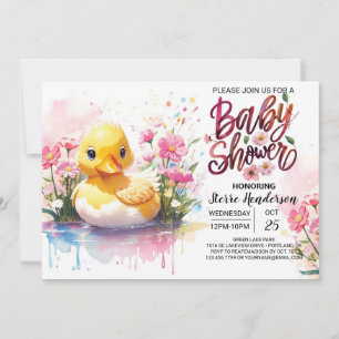 Whimsical Duckling Baby Bliss Douche Kaart