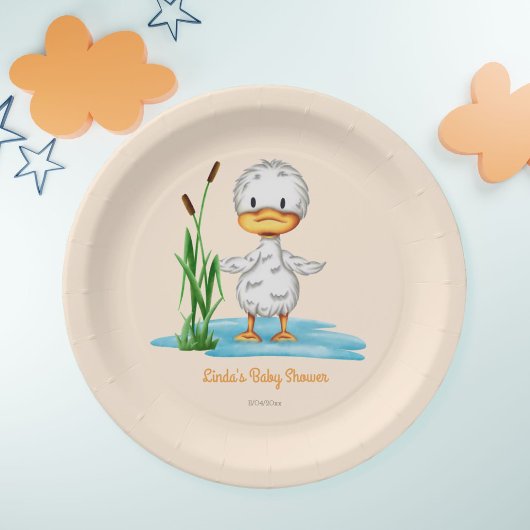 Whimsical Duckling Baby shower Papieren Bordje