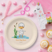 Whimsical Duckling Baby shower Papieren Bordje (Feest)