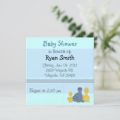 Whimsical Ducks and Dino Baby shower Invitation Kaart (Staand voorkant)