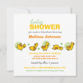 Whimsical Ducks Green Stippen Baby shower Invite Kaart (Voorkant)