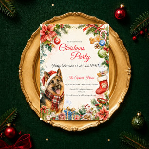 Whimsical Duitse Herdershond Kerstfeest Kaart