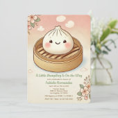 Whimsical Dumpling Baby shower met stoombloemen Kaart (Staand voorkant)