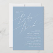 Whimsical Dusty Blue Baby Brunch Uitnodiging (Voorkant)