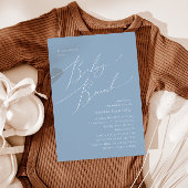 Whimsical Dusty Blue Baby Brunch Uitnodiging