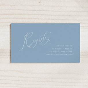 Whimsical Dusty Blue Baby Registry Informatiekaartje