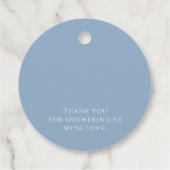 Whimsical Dusty Blue Baby shower Bedankt Bedankjes Labels (Achterkant)