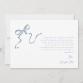 Whimsical Dusty Blue Baby shower Dank je kaart (Achterkant)