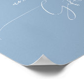 Whimsical Dusty Blue Baby shower Kaarten en gesche Poster (Hoek)