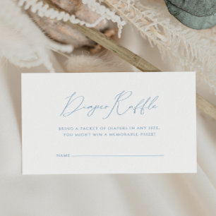 Whimsical Dusty Blue Baby shower Luier Raffle Informatiekaartje