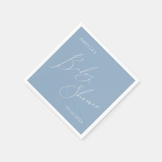 Whimsical Dusty Blue Baby shower servetten (Hoek)