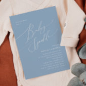 Whimsical Dusty Blue Baby Sprinkle Invitation Kaart