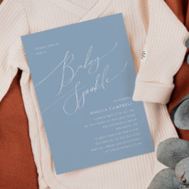 Whimsical Dusty Blue Baby Sprinkle Invitation Kaart