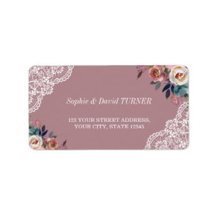 Whimsical Dusty Blue Dusty Roos Flowers Wedding Etiket