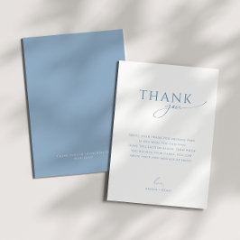 Whimsical Dusty Blue Flat Vertical Baby shower Bedankkaart