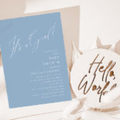 Whimsical Dusty Blue Het is een Meisje Baby shower Kaart