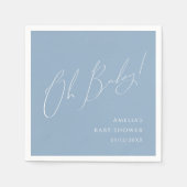 Whimsical Dusty Blue Oh Baby shower servetten (Voorkant)