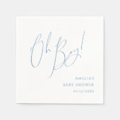 Whimsical Dusty Blue Oh Boy! Baby Shower Servet (Voorkant)