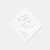 Whimsical Dusty Blue Oh Boy! Baby Shower Servet (Hoek)