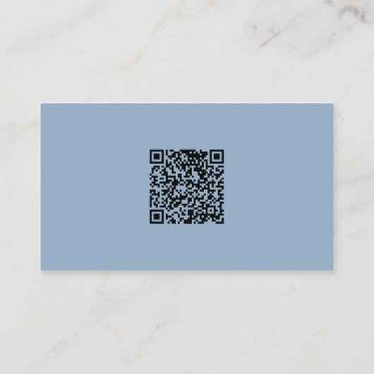 Whimsical Dusty Blue QR Code Baby Registry Informatiekaartje (Achterkant)
