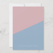 Whimsical Dusty Blue/Roos Baby Gender Reveal Kaart (Achterkant)