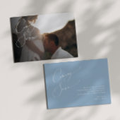 Whimsical Dusty Blue Zwangerschap Aankondiging