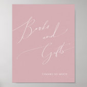 Whimsical Dusty Roos Baby shower Boeken en geschen Poster (Voorkant)