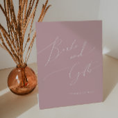 Whimsical Dusty Roos Baby shower Boeken en geschen Reclamebord Met Voetstuk