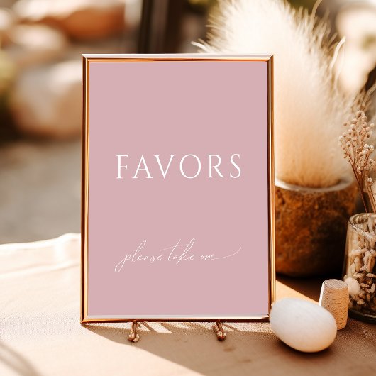 Whimsical Dusty Roos Baby shower Favors Sign Poster