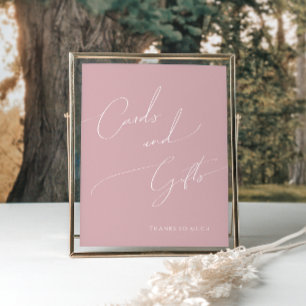 Whimsical Dusty Roos Baby shower Kaarten en gesche Poster