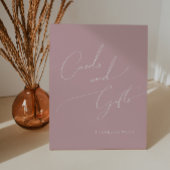 Whimsical Dusty Roos Baby shower Kaarten en gesche Reclamebord Met Voetstuk