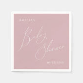 Whimsical Dusty Roos Baby shower servetten (Voorkant)