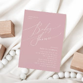 Whimsical Dusty Roos Baby shower Uitnodiging