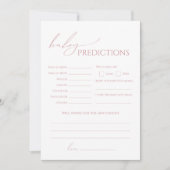 Whimsical Dusty Roos Baby shower Voorspellingen Ka Kaart (Voorkant)