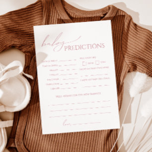 Whimsical Dusty Roos Baby shower Voorspellingen Ka Kaart