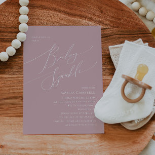 Whimsical Dusty Roos Baby Sprinkle Invitation Kaart