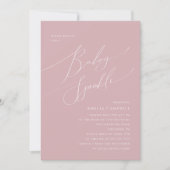Whimsical Dusty Roos Baby Sprinkle Invitation Kaart (Voorkant)
